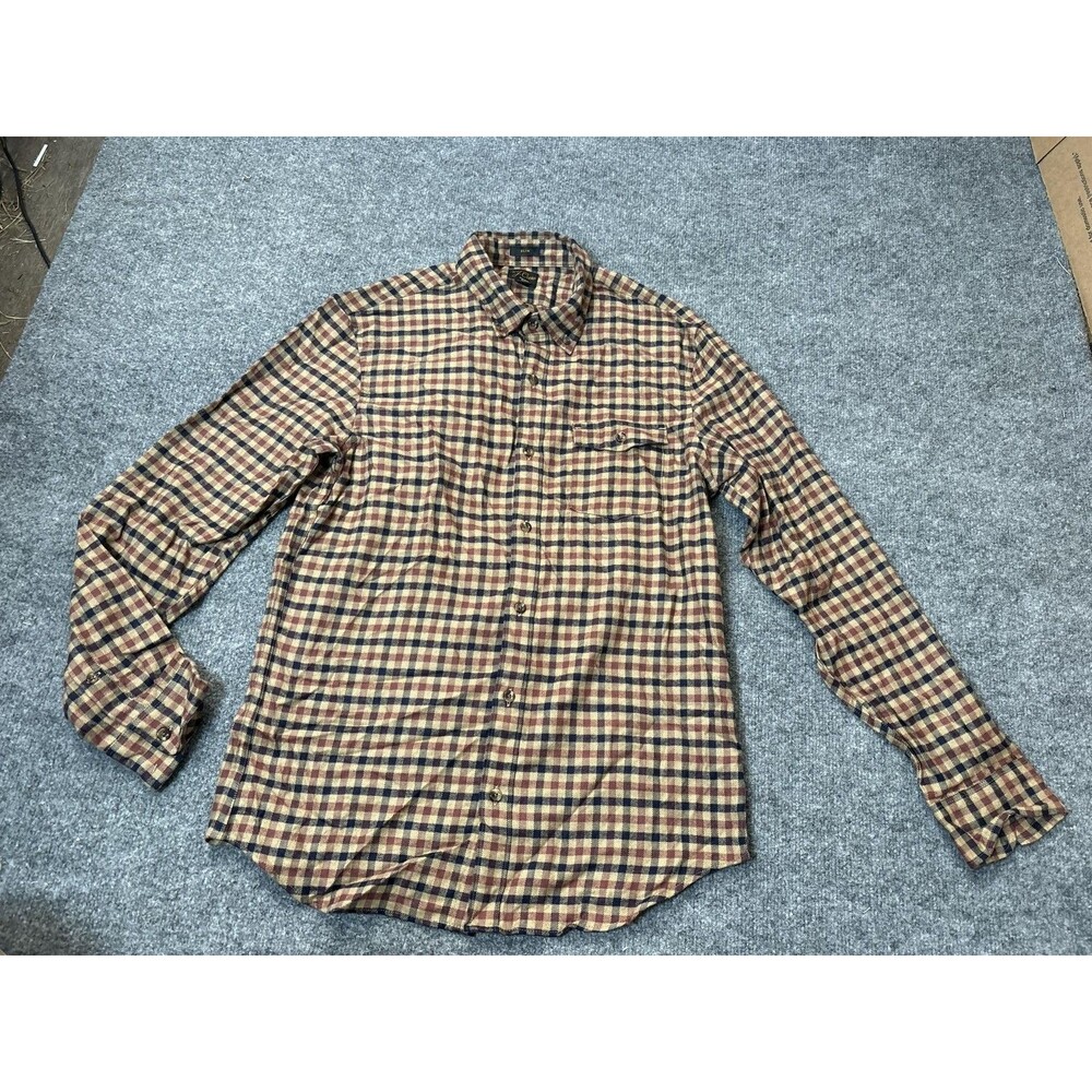 J.CREW Shirt Mens M Multicolor Plaid Long Sleeve Slim Flannel Cashmere Button-Up